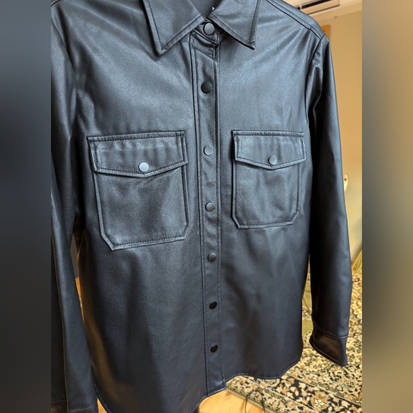Pleather Shirt / Shacket - Picture 3 of 3